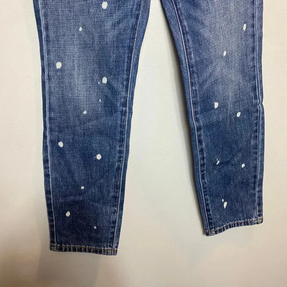 NWT Sandrine Rose Free People Straight Leg Jeans Bleach Polka Dot Medium Wash 24 - Picture 5 of 12